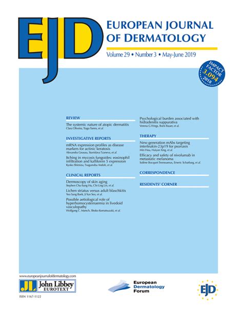 JLE European Journal Of Dermatology Past Issues