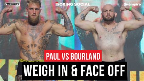 Jake Paul Vs Ryan Bourland FULL Weigh In Comparison And Face Off Ahead