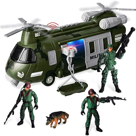 Toyhub Military Vehicles Toy Set Of Friction Powered Transport