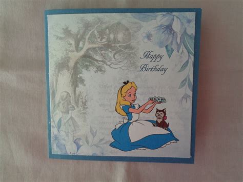 Disney Princess Alice In Wonderland Birthday Card For Etsy