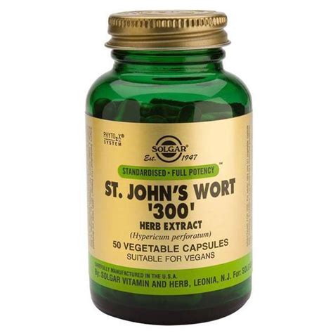 Solgar St Johns Wort 300 Herb Extract 50 Vegetable Capsules