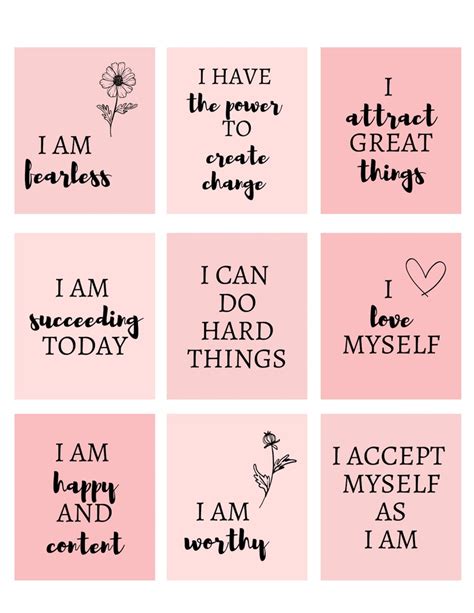 Positive Affirmation Cards Printable Words Of Encouragement Cards Manifestation Wellbeing