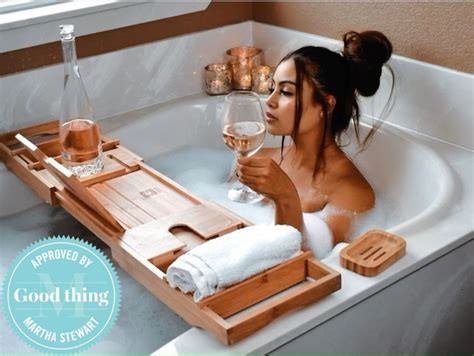 Gift For Her In Bathtub Caddy Bed Tray With Free Soap Holder