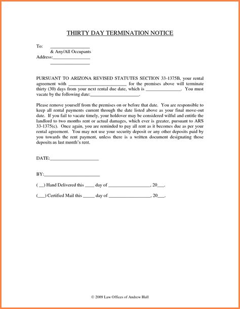 Tenant Notice To Vacate Letter Template