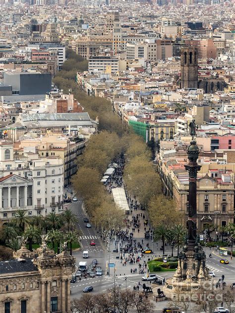 Aerial View Of La Rambla Of Barcelona Photograph By Frank Bach Pixels