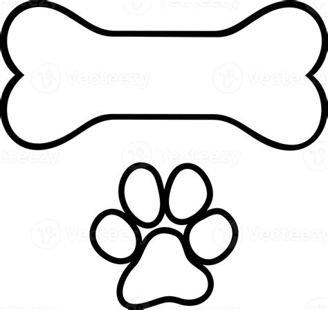 Galletas De Perro En Forma De Hueso E Ilustración De Png De Huella De