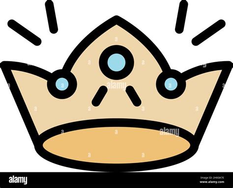 Shiny Crown Icon Outline Shiny Crown Vector Icon Color Flat Isolated