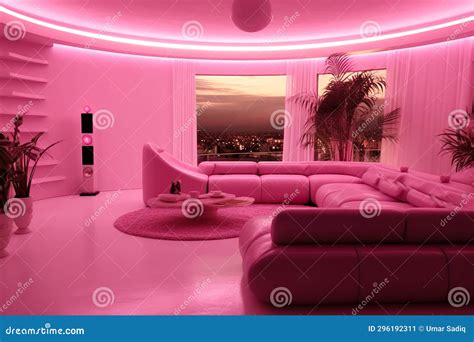 Pink house interior design stock illustration. Illustration of chair ...