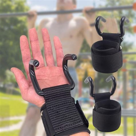 JASKFLY 2PCS Weight Lifting Hooks - Wrist Support Straps with Non Slip