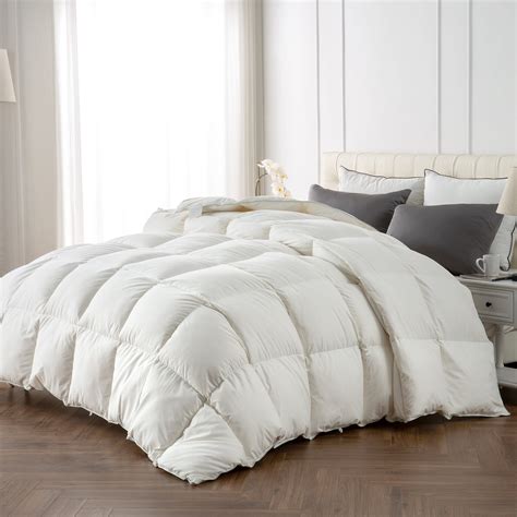 Apsmile Luxurious Goose Feather Down Comforter Super King Ultra Soft 750 Fp All Season