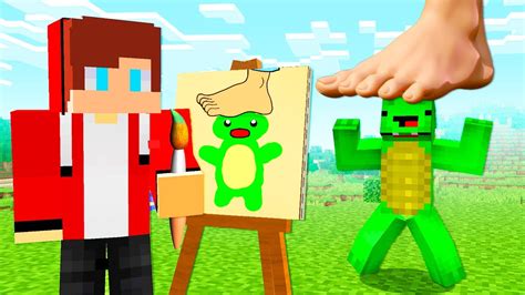 JJ And Mikey Use DRAWING MOD To BIG FOOT PRANK Minecraft Maizen YouTube