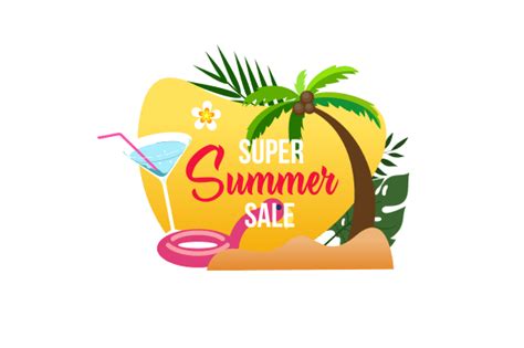 Super Summer Sale Logo Banner Vector Graphic By Deemka Studio