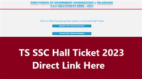 Ts Ssc Hall Ticket Download 2023 Link Out