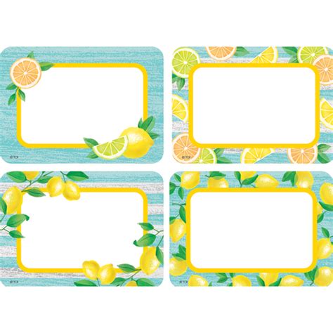 Lemon Zest Name Tags Labels Multi Pack Tcr Teacher Created