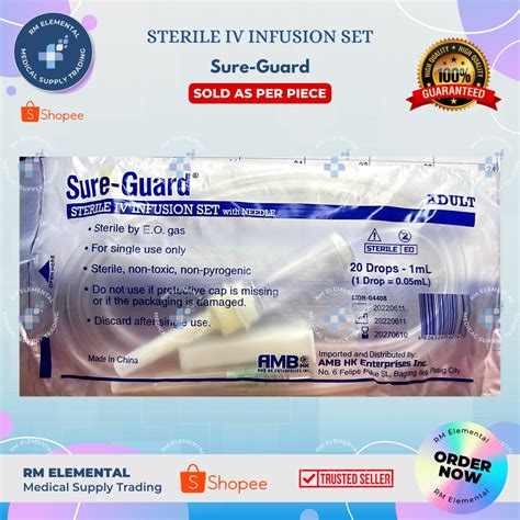 Sure Guard Iv Infusion Set Macroset Adult Sold As Per Piece