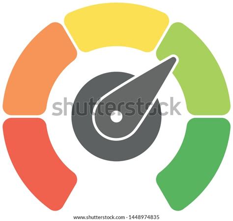 Radial Gauge Scale Red Green Arrow Stock Vector Royalty Free