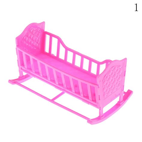 Pink Rocking Bed For Dolls Baby Doll Cradle Toy Furniture