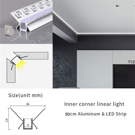 W Seamless Linear Led Bar Lights Jointless Silica Gel Cover Recessed