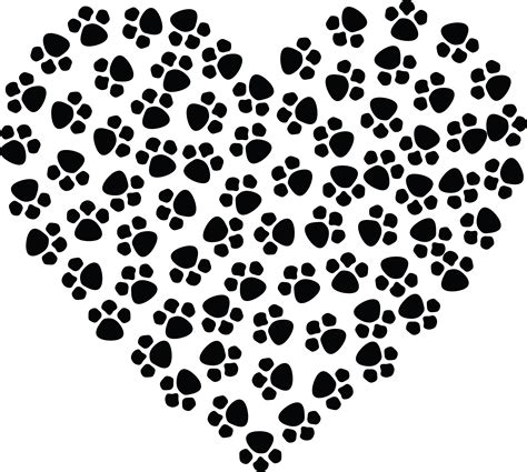 Love Cat Paw Print SVG