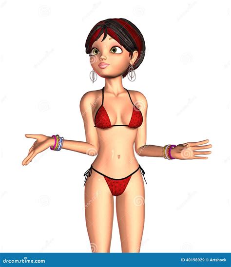 Muchacha d en bikini rojo stock de ilustración Ilustración de hembra
