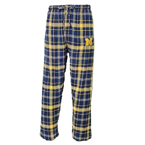 University Of Michigan Mens Plaid Pajama Pants Vintage Detroit