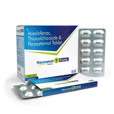 Aceclofenac Thiocolchicoside Paracetamol Nactamol T Forte Tablets