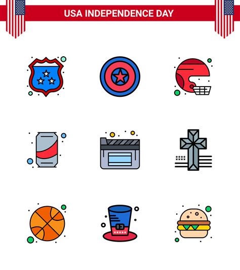 9 Creative Usa Icons Modern Independence Signs And 4th July Symbols Of