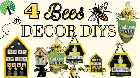 NEW 4 BEE DECOR DIYS 4 SPRING HOME DECOR IDEAS 4 DOLLAR TREE BEE