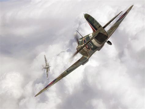 Spitfire Mk-iia Vs. Bf-109 HD desktop wallpaper : Widescreen : High ...