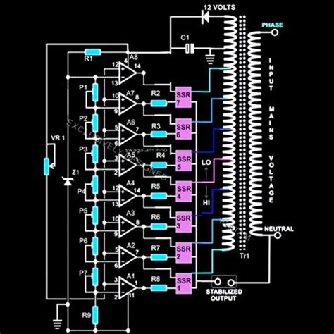 Relay Voltage Stabilizer Circuit Diagram