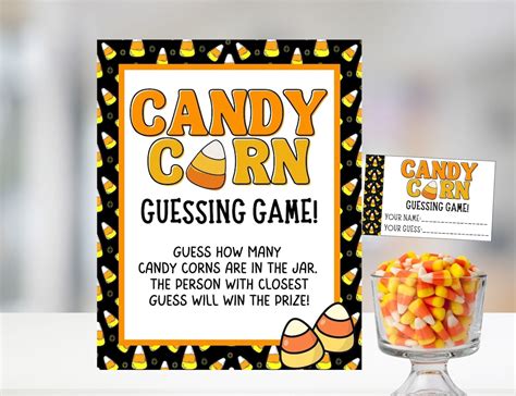 Candy Corn Guessing Game Fall Halloween Party Games Printable