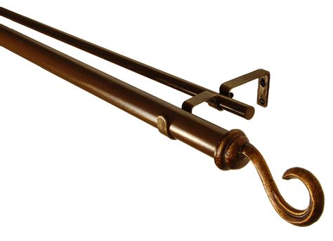 Bcl Hook Double Curtain Rod Antique Gold Finish 28 Inch To 48 Inch 1