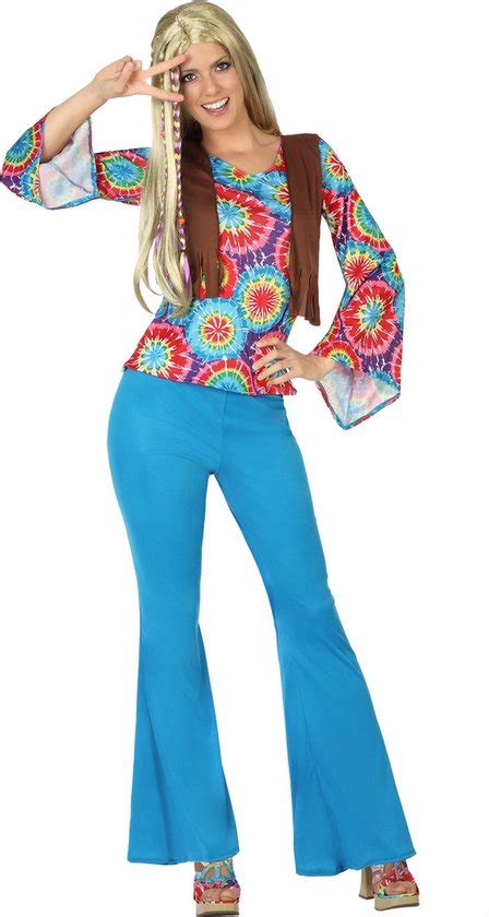 Hippie Flower Power Kostuum Voor Dames Verkleedkleding Xl Bol