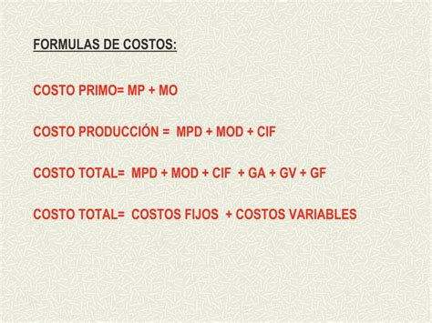 PPT IMPORTANCIA DE CALCULO DE COSTO PowerPoint Presentation Free