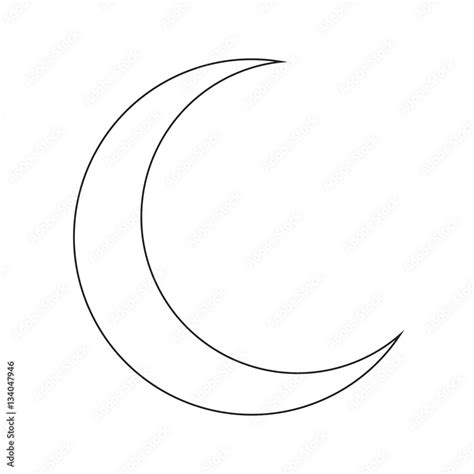 Crescent Moon Silhouette Vector Symbol Icon Design Stock Vector