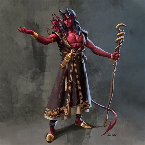 [oc] [art] Naelus, Tiefling Warlock : r/DnD