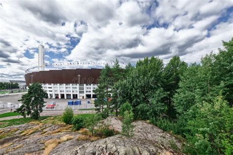 The Facade of the Helsinki Olympic Stadium after Renovation Editorial ...