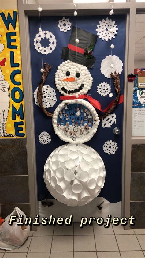 Classroom Snowman Decor Christmas Door Decorating Contest Diy