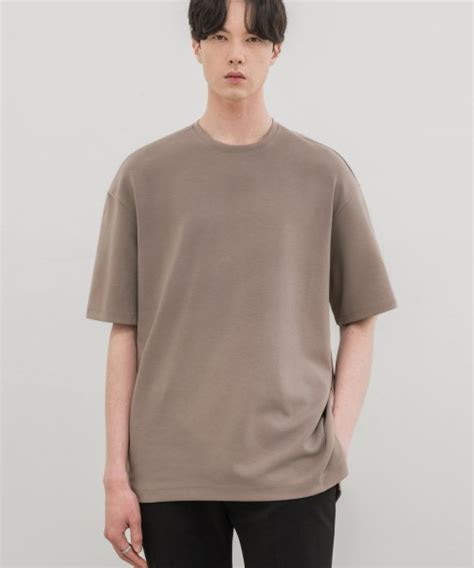 MUSINSA DRAW FIT Essential Basic T Shirt MOCHA