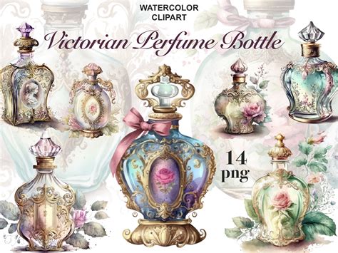 Vintage Perfume Bottles Clip Art