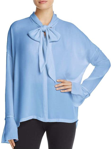 Theory Tie Neck Silk Blouse Women Bloomingdale S Silk Blouse