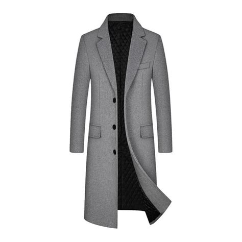 Caban En Laine Homme Longue Manteau Paisse Chaude Hiver Business