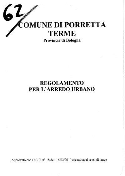 Regolamento Arredo Urbano Pdf Comune Di Porretta Terme