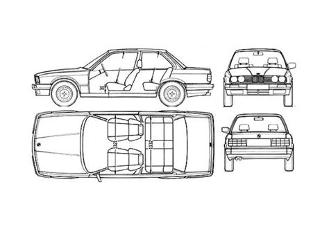 Download Drawing Bmw 3 Series E30 5 Door Sedan 1987 In Ai Pdf Png Svg