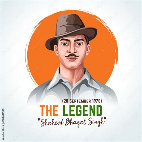 Vector Illustration Of Indian Freedom Fighter Bhagat Singh A Nation