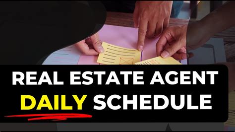 Real Estate Agent Daily Schedule The Perfect Calendar Youtube