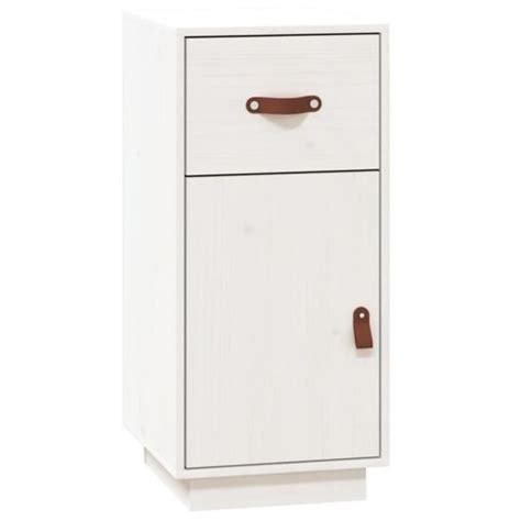 Meuble De Chambre ZERODIS Buffet Blanc Bois Massif Porte S