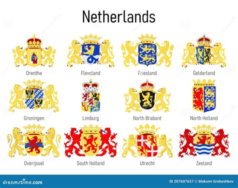 Coat Of Arms Of The Province Of Netherlands All Dutch Regions Emblem