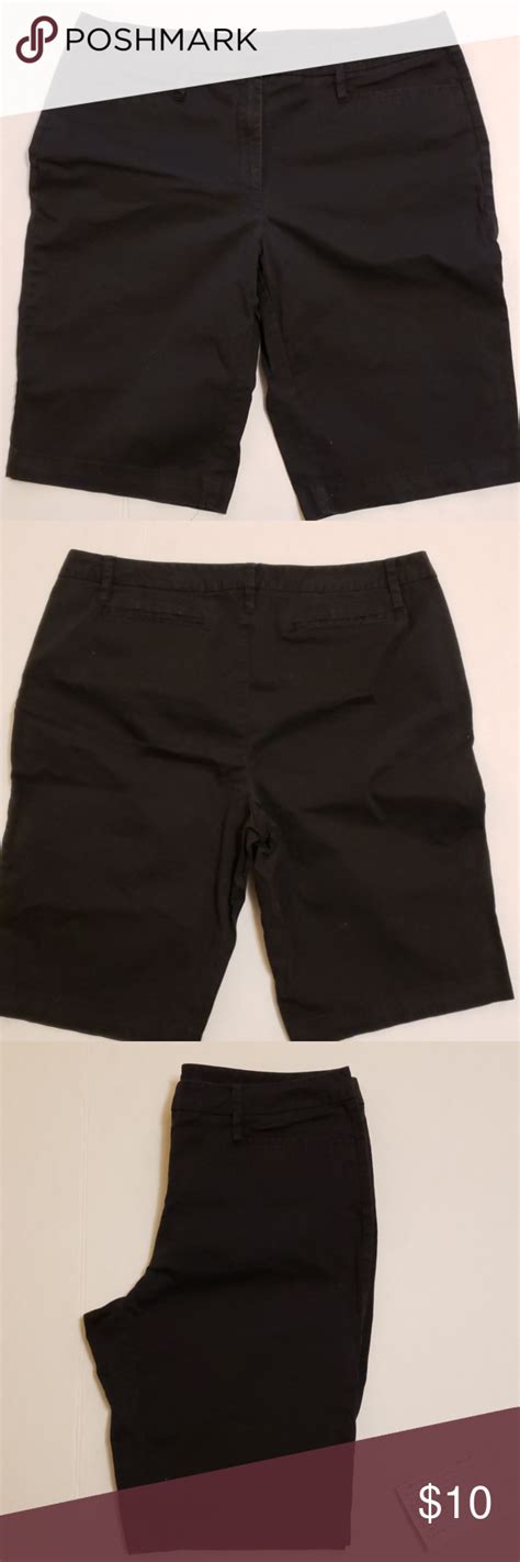 George Stretch Black Bermuda Shorts Size 14 George Stretch Black