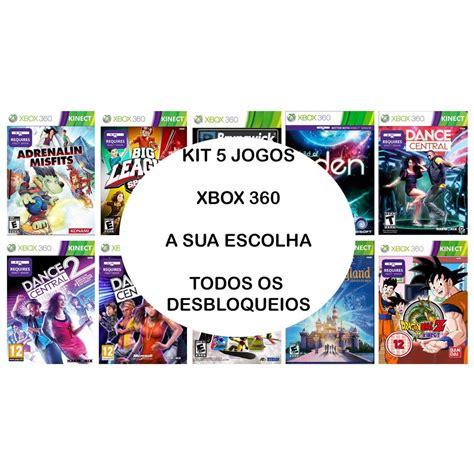 Kit 5 Jogos Xbox360 Desbloq Leia Atentamente As Imagens E O Anuncio